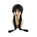 Black braided cosplay wig middle part long braids synthetic hair costume accessory - Kids 110 / Wig / Black