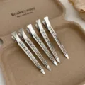 Silver metal duckbill hair clips set of 5, seamless root volumizing hair styling tools. - 9cm Eight-Hole Clip (Single)