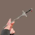 Chinese style sword hair pin silver metal hairpin with red drop charm for women Hanfu headwear - Irregular Teardrop Pendant Style / Silver Sword