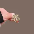 Pinza de pelo de flor de metal dorada mini pinza bonita para mujeres y niñas - Pequeña Pinza de Pelo Flor Hueca / Dorado