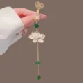 Chinese style lotus pendant hanfu accessory retro ruyi metal hanging ornament for qipao dress - Ruyi Lotus Tassel Waist Pendant