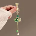Chinese style lotus leaf pendant hanfu accessory qipao hanging ornament green bead variant - Ruyi Lotus Leaf & Goldfish Waist Pendant