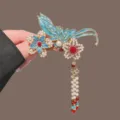 Chinesischer Stil Haarklammer blaue Emaillierung Perlen Quaste Haarnadel Hanfu Accessoire - Emaille Schmetterling Perle Blume Quaste Entenschnabelclip
