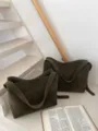 Einfallsreiche große Wildleder Schultertasche für Damen, stilvoller Alltags-Shopper. - Klein / Armeegrün