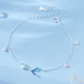 Elegante Meerjungfrau Schwanz Mondstein Halskette Damen blaue Anhänger Schmuck Geschenk - Meerjungfrauenschwanz Armband (S395)