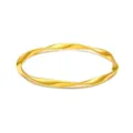 Eleganter Möbius-Schleifen Goldarmreif für Damen, minimalistischer offener Schmuck stil. - Größe 58 / Gold (SH253)