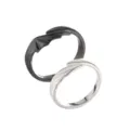 Adjustable couple rings black and silver wing design fashion minimalist jewelry gift - Demon Angel Couple Rings