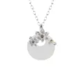 Chic estilo chino imitacion jade blanco colgante flor collar para mujeres joyas - X1018 Diciembre Narciso