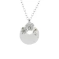 Collar Colgante Flor Calcedonia Blanca Ping An Kou Estilo Chino Cadena de Plata Joya - X1017 Noviembre Camelia