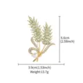 Gold wheat ear brooch crystal rhinestone pearl lapel pin elegant coat accessories - Intertwined Double Wheat Ear Bow Style (XD824528)