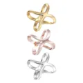 Alloy X-shaped triple scarf ring chic silk buckle fashion clothing accessory set for women - Set of Three