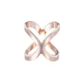 Elegant rose gold alloy X-shaped scarf ring, stylish multi-ring buckle for women's silk scarves. - Rose Gold