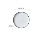 Nordic ceramic flat plate, French steak dish, white minimalist dinnerware for kitchen. - 6-Inch Round Plate