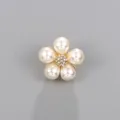 Vintage chrysos perla antho broche me crystalla lamperi gia moda kai gynaikeia! - Μαργαριτάρι Λουλούδι με Πέντε Πέταλα