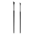 2Pcs Angled Eyeliner Brush Fine Eyebrow Makeup Brush Set Precision Eye Beauty Tool - Black
