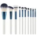 10-delige professionele make-up kwastenset met zachte haren voor een vlekkeloze gezichtsmake-up. - Blauwe Buis 10-delige Make-up Penseel Set
