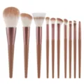 10 stuks professionele make up kwasten set zachte synthetische haren cosmetischetools gezicht. - Bruin 10-delige Make-up Penseel Set