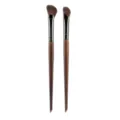 Set de brochas de maquillaje angulares con mango de madera y cerdas suaves para contorno de nariz. - 2 Pzas Brocha Sombra de Nariz Pelo de Caballo