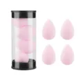 Mini makeup sponge set with storage tube, soft non-latex teardrop blending puffs for flawless foundation. - Light Pink