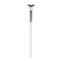 V-shaped makeup brush with rose gold ferrule and white handle for precise facial contouring. - Rose Gold Tone