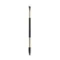 Professional dual-ended eyebrow brush with angled brow brush and spoolie for makeup. - Plastic Handle - Black Gold