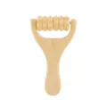 Strumento di massaggio manuale con rullo in legno per relax collo e spalle variante. - Massaggiatore a fionda dentata