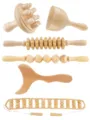 Set di 6 strumenti per massaggio in legno kit maderoterapia relax corpo - 6 Pezzi Color Legno - Tipo B Coppa Guasha