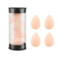 Set of 4 mini makeup sponges with clear storage container, soft non-latex beauty blenders. - Nude