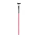 V-shaped fishtail makeup brush, pink handle highlighter and contour brush for precise makeup. - Pink and Silver