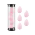 5pcs pink makeup sponge blender set in clear cylinder storage box, soft non-latex beauty puff - 5 Pieces Jar Light Pink