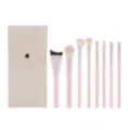 8-piece pink makeup brush set with storage pouch soft bristles foundation powder tools - Peach Makeup Brushes (With Storage Bag) / 8 Pieces/Pack / Pink