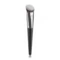 Professional angled foundation makeup brush with soft dense bristles for flawless liquid application. - Sloped Head Foundation Brush / Black Silver