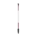 Dual ended eyebrow brush with angled brush and spoolie brush, white handle rose gold ferrule. - Plastic Handle - White Rose Gold
