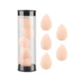 5pcs mini makeup sponges set in clear container, teardrop blending puff for foundation. - 5 Pieces Jar Nude