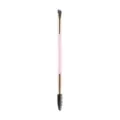 Professional Dual-Ended Eyebrow Brush Pink Handle Angled Spoolie Eye Makeup Beauty Tool - Plastic Handle - Pink Gold