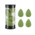 4pcs mini makeup sponge set with clear storage container teardrop beauty blender non latex green - 4 Pieces Jar Olive Green