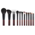 Mini set de 12 pinceaux de maquillage, manches courts portables, poils doux pour le voyage. - Set de 12 Mini Pinceaux / Ensemble de Couleurs Assorties / Multicolore
