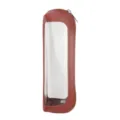 Brown PU leather makeup brush storage bag with clear PVC window and zipper closure. - Triangle Bag Brown