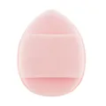 Pink teardrop makeup puff, latex-free soft cushion sponge with finger strap for application. - Pink