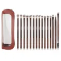 15-piece brown makeup brush set with cosmetic bag, professional eyeshadow blending brushes for eyes. - 15 Pieces Coffee Eyeshadow Brushes With Brown Triangle Bag