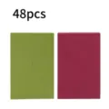 48pcs Esponjas de Maquillaje en Cuña Suaves Multicortadas Mezcladores Cosméticos Rostro - Borla Triangular de 48 Cortes - Verde y Burdeos