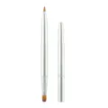 Dual-ended retractable lip brush with metallic silver case for precise makeup application. - Double-ended lip brush in mint green