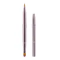 Pincel de labios retráctil de doble punta brocha de maquillaje portátil para difuminar. - Double-ended lip brush in pink