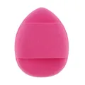 Pink finger makeup puff, marshmallow sponge applicator for liquid foundation and powder. - Rose Red
