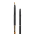 Pincel de labios retráctil de doble punta, herramienta de maquillaje portátil para labiales. - Double-ended lip brush in black and gold