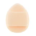 Latex-free teardrop makeup sponge puff with finger strap for smooth foundation application. - Nude