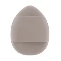 Taupe teardrop velvet makeup puff with finger strap for flawless smooth blending. Soft sponge. - Gray