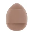 Brown teardrop makeup puff velvet finger sponge for liquid foundation and powder application - Milk Tea