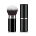 Tragbarer einziehbarer Make-up-Pinsel, schwarzes Kosmetikwerkzeug für Puder. - Groß Ausziehbar - Schwarz Silber