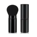 Tragbarer ausziehbarer Make-up-Pinsel mit schwarzem Etui für Rouge und Puder tägliches Werkzeug - Groß Ausziehbar - Schwarz Schwarzes Haar